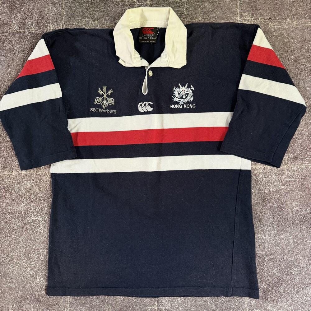 Men's Vintage 90's Canterbury 1997 Hong Kong Navy Blue Home Rugby Jersey Sz L